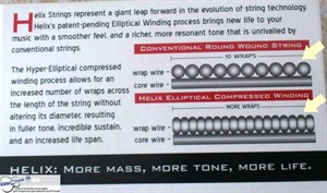 DEAN MARKLEY HELIX - Гладкая эллиптическая обмотка (Увеличенное кол-во витков по всей длине струны, что дает ей гладкость и более цельное объемное звучание + больший срок жизни!)
