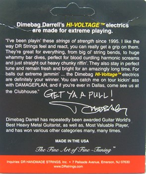 Струны 10-52 DR DBG-10/52 Dimebag Darrell Hi-Voltage - фото 6753