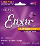 Струны Elixir 10-47 Nanoweb Extra Light для акустической гитары